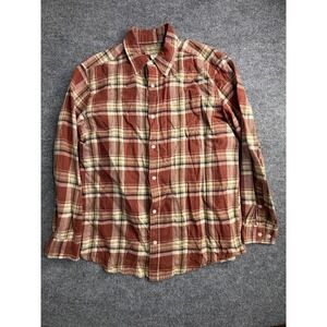 Scandia Woods Mens Long Sleeve Plaid Button-Up Flannel Shirt‎ Size M Rosewood